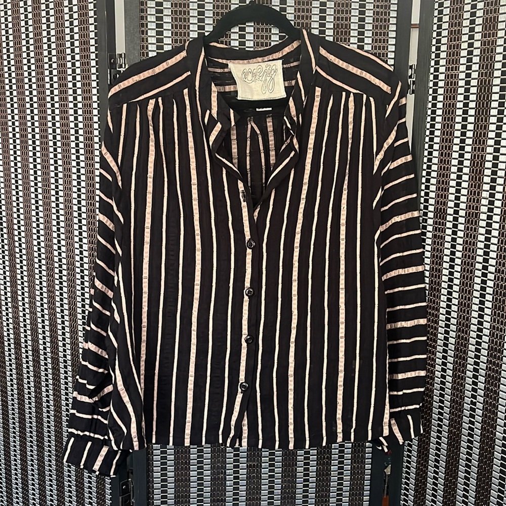 Ace&Jig Button Down, L, Bracelet length sleeves, EUC, really beautiful